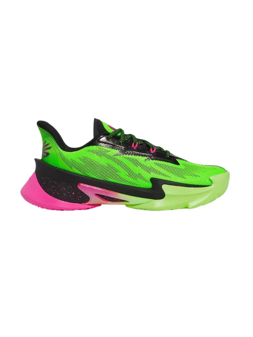 Under Armour Youth Bright Green Black Athletic Basketball Sneakers